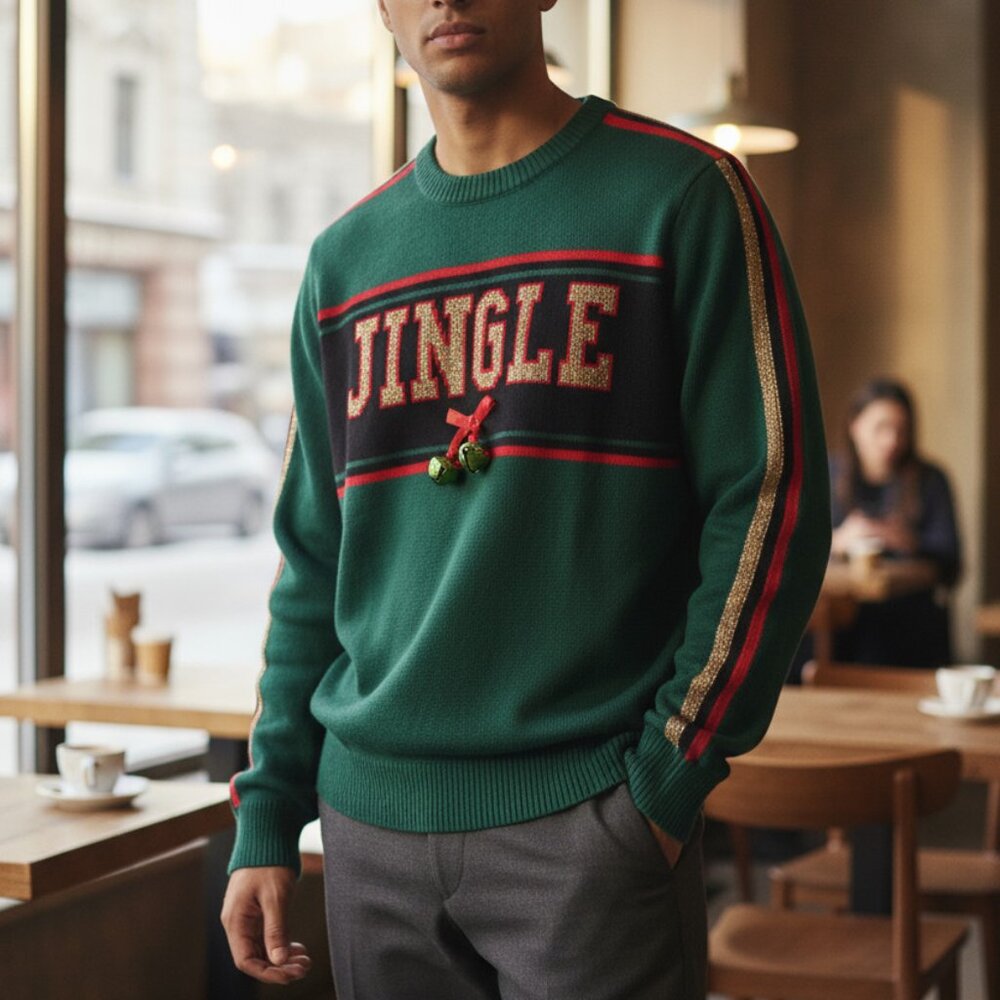 Green Christmas jumper size M